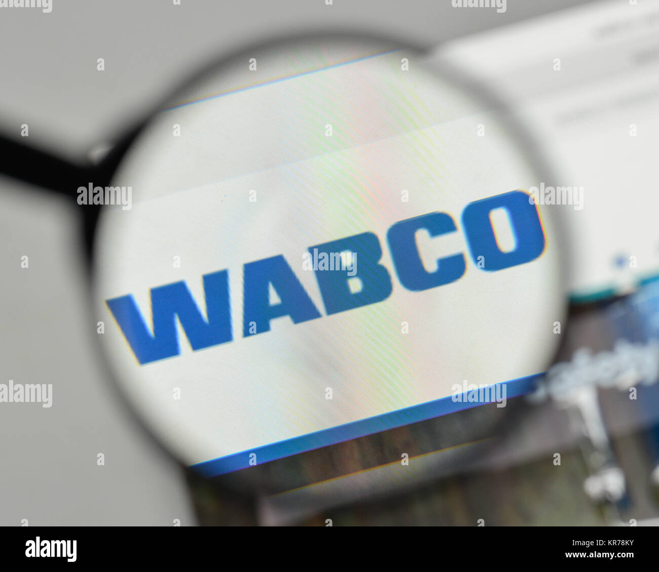 Mailand, Italien - 1. November 2017: WABCO Holdings Logo auf der Homepage. Stockfoto