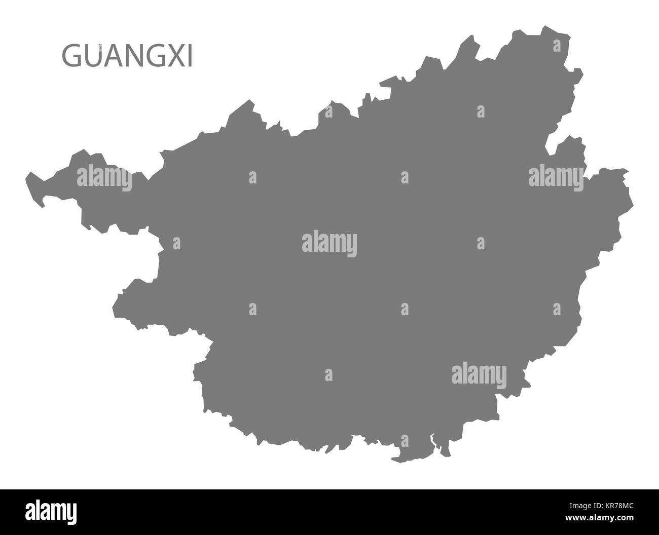 Guangxi China Karte grau Stockfoto