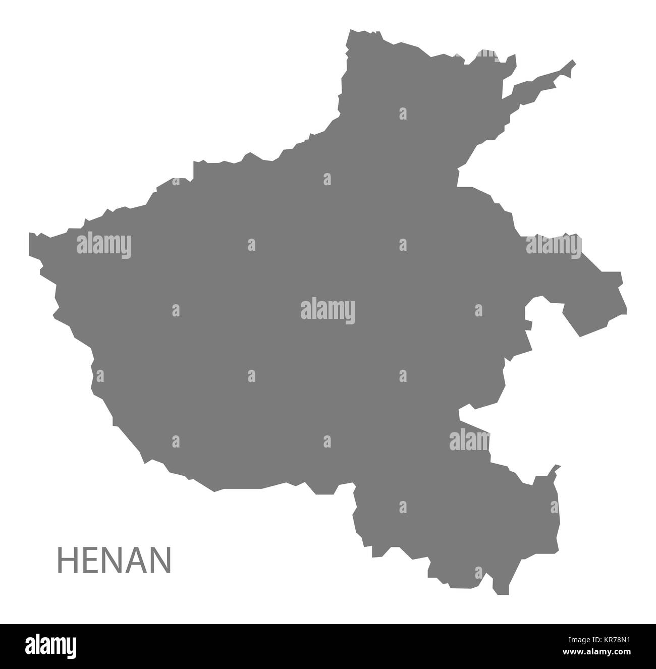 Henan China Karte grau Stockfoto