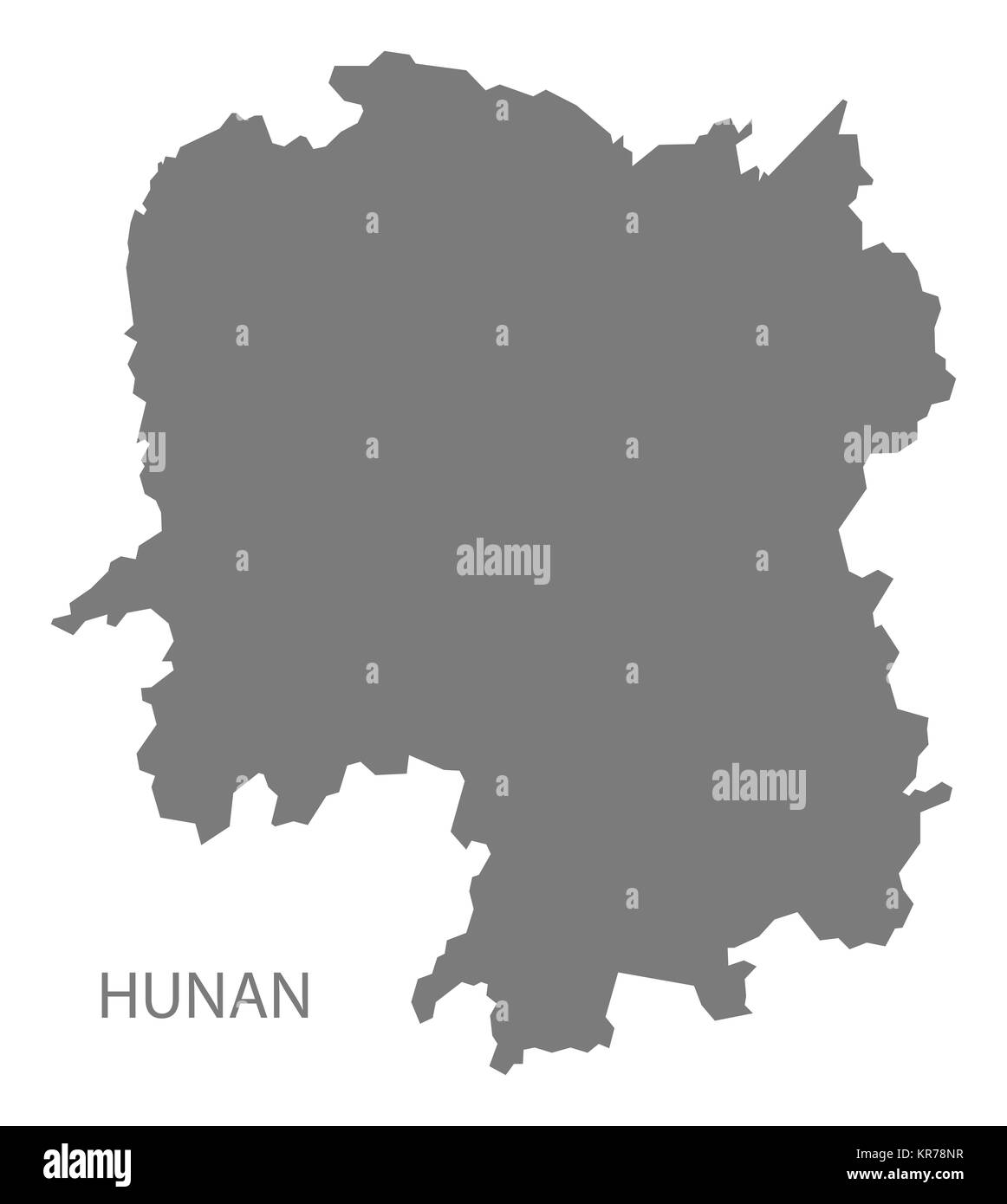 Hunan China Karte grau Stockfoto