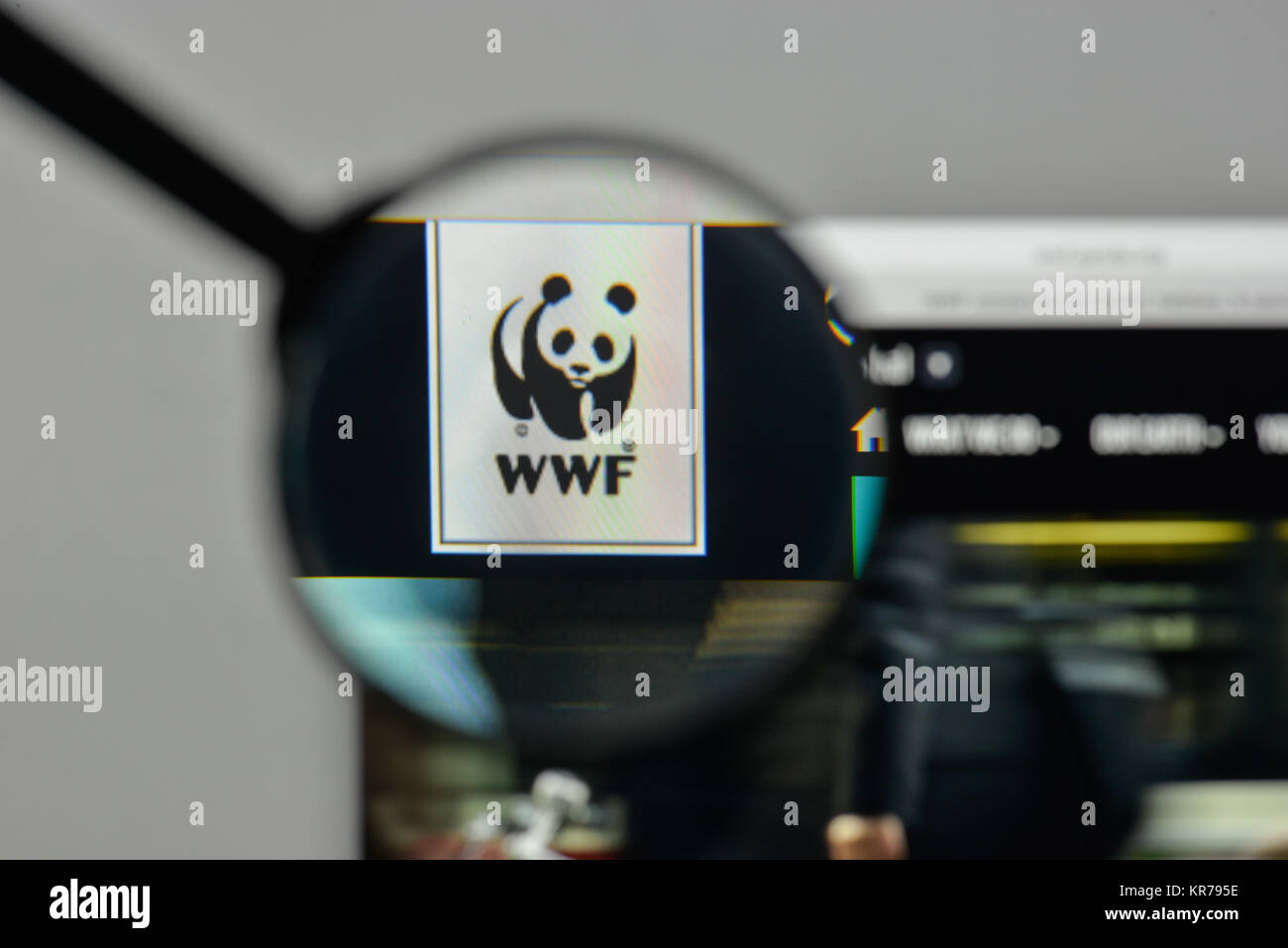 Mailand, Italien - 1. November 2017: der Wwf Logo auf der Homepage. Stockfoto