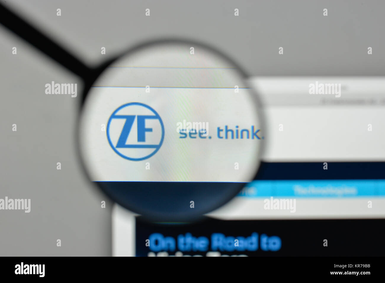 Mailand, Italien - 1. November 2017: ZF Friedrichshafen Logo auf der Homepage. Stockfoto