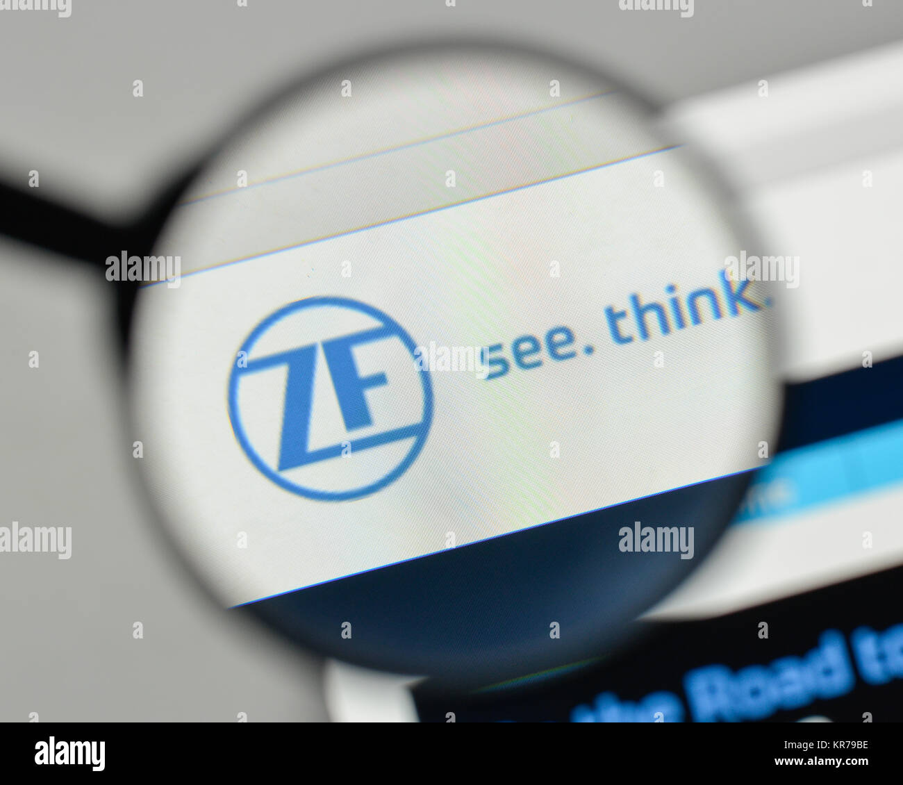 Mailand, Italien - 1. November 2017: ZF Friedrichshafen Logo auf der Homepage. Stockfoto
