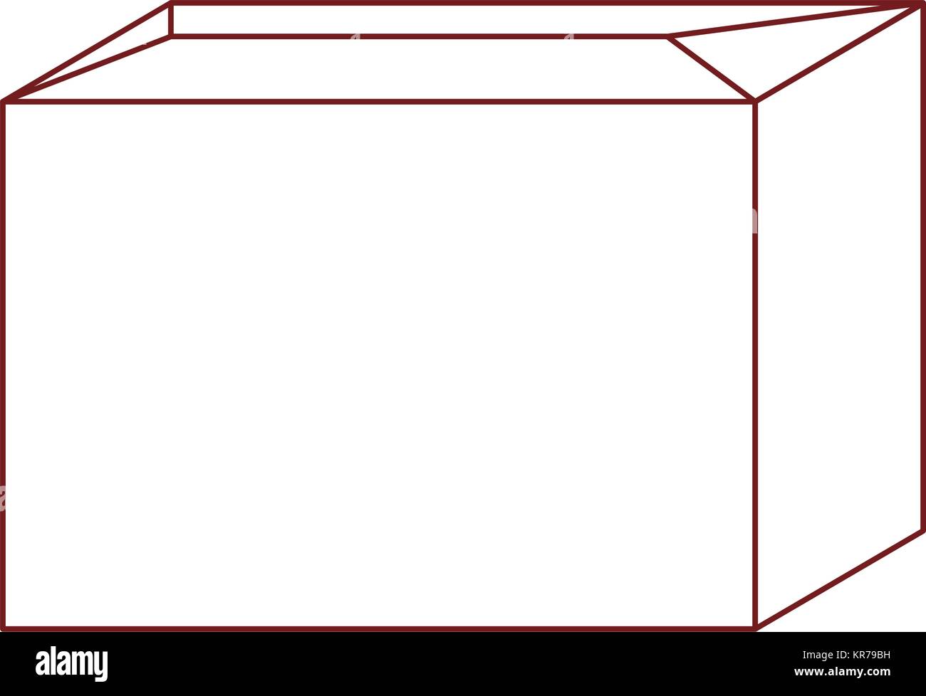 Versiegelten Karton Symbol in dunklem Rot Kontur Stock Vektor