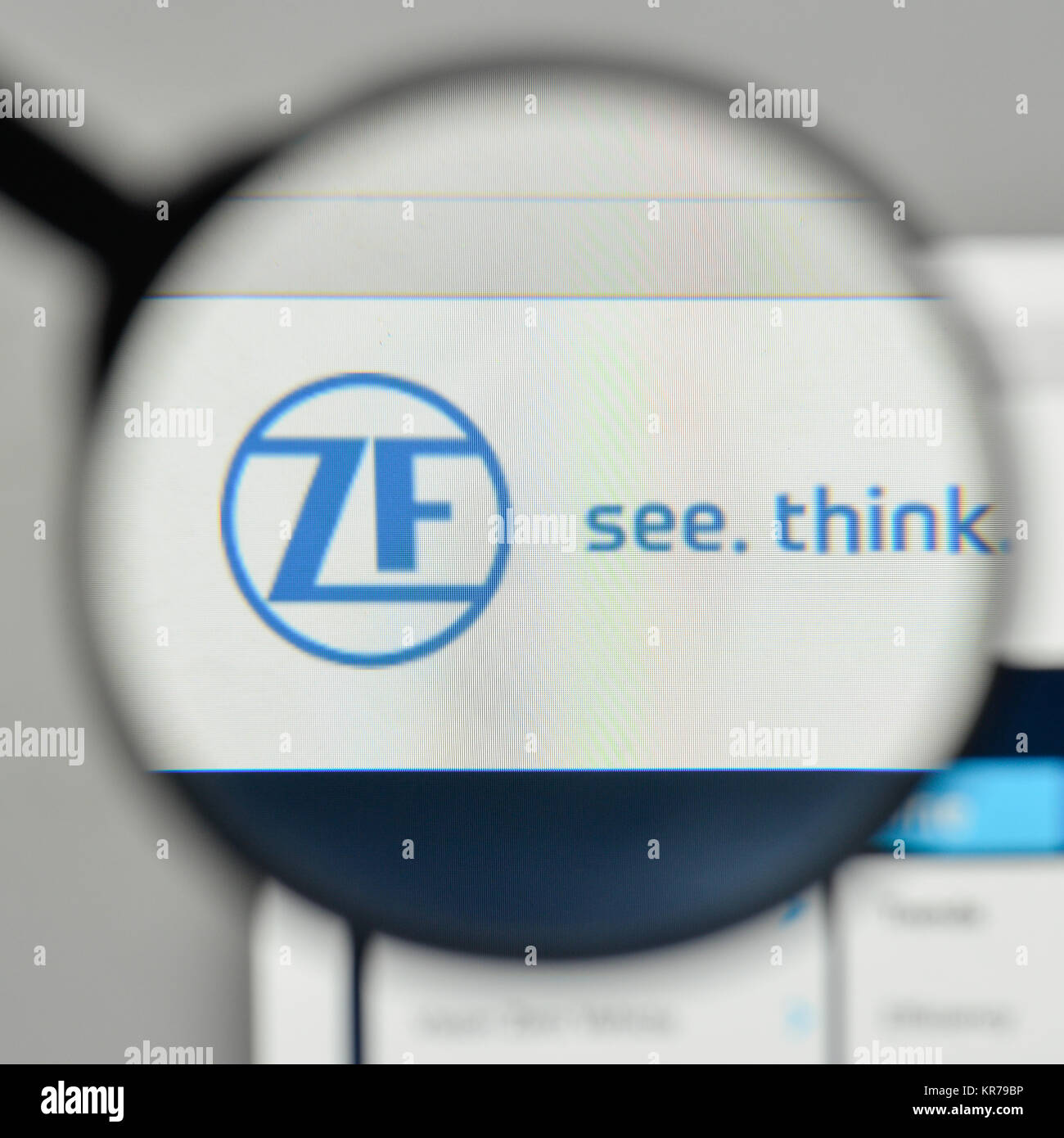 Mailand, Italien - 1. November 2017: ZF Friedrichshafen Logo auf der Homepage. Stockfoto