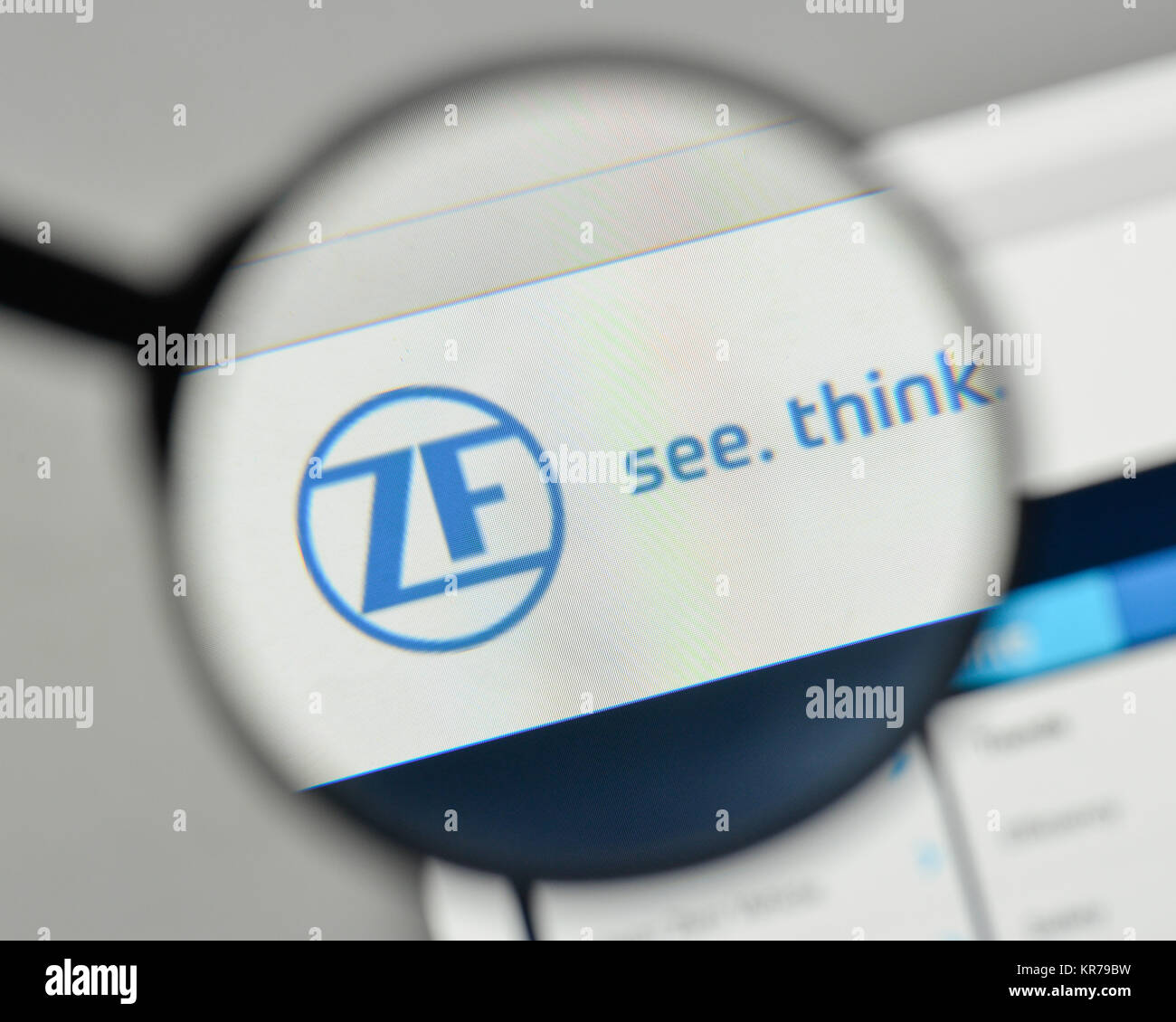 Mailand, Italien - 1. November 2017: ZF Friedrichshafen Logo auf der Homepage. Stockfoto
