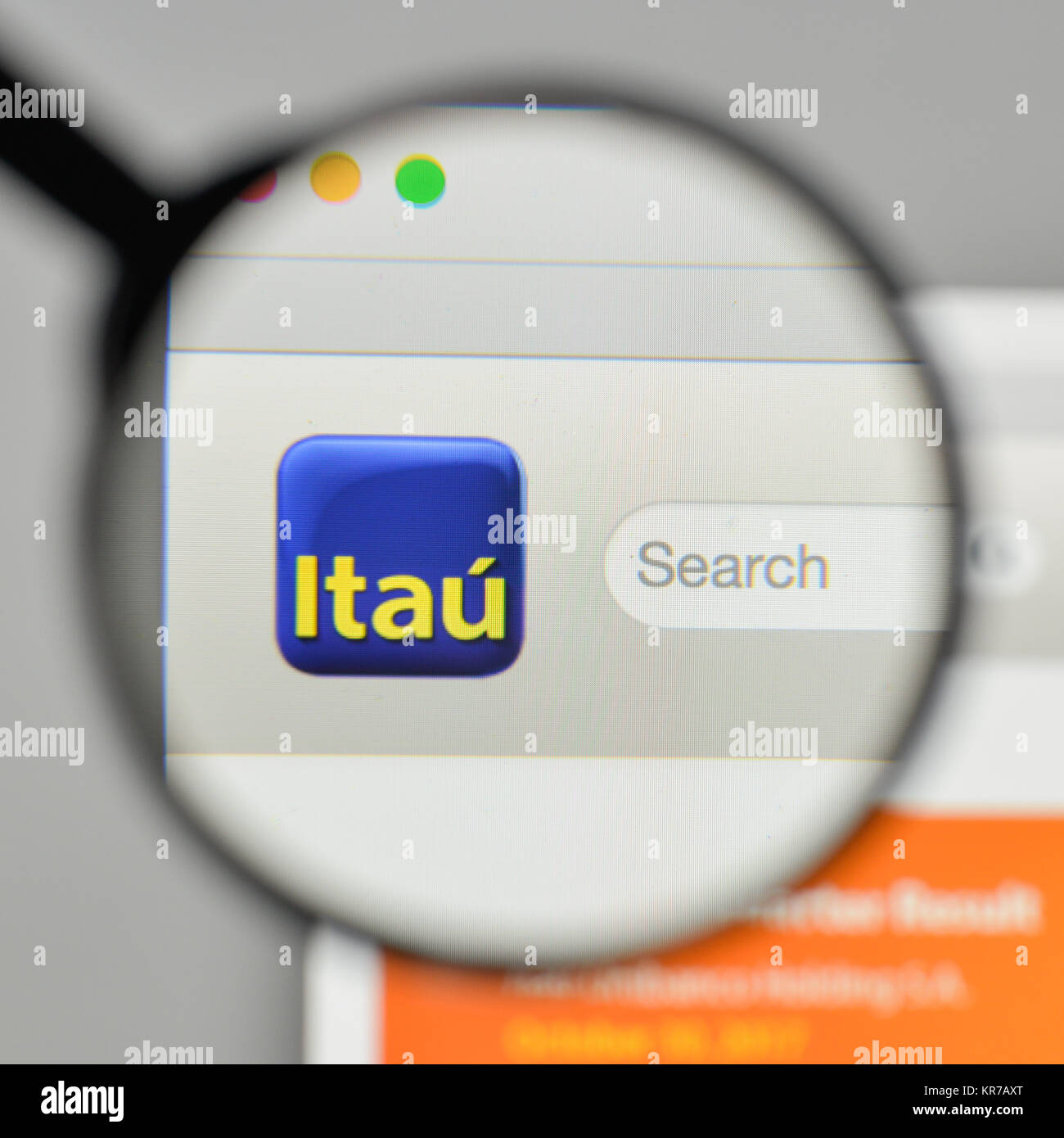Mailand, Italien - 1. November 2017: Itaú Unibanco Holding Logo auf der Homepage. Stockfoto