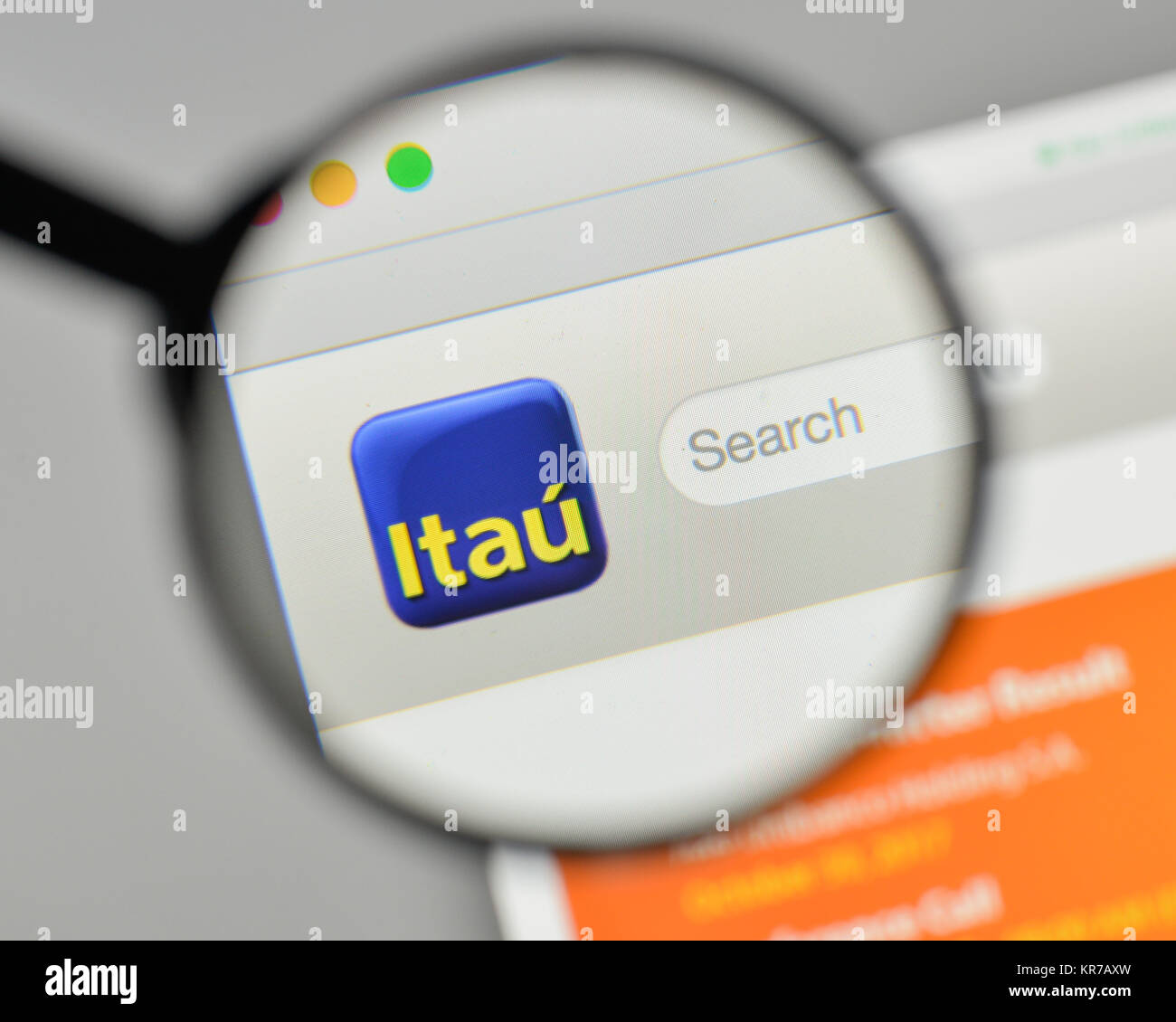 Mailand, Italien - 1. November 2017: Itaú Unibanco Holding Logo auf der Homepage. Stockfoto