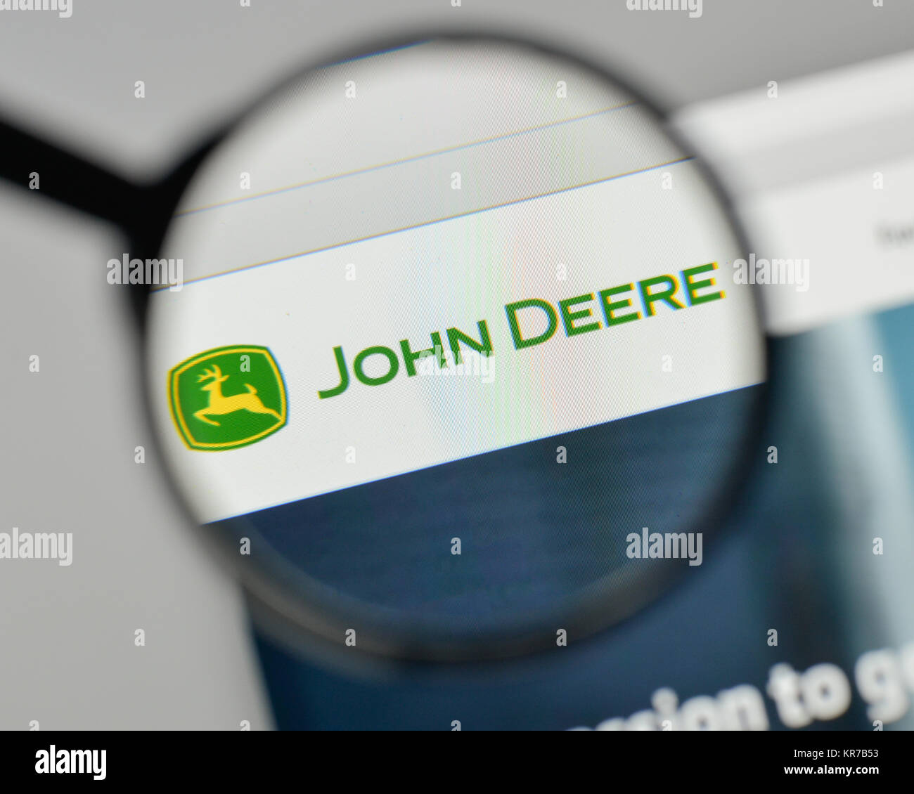 Mailand, Italien - 1. November 2017: John Deere Logo auf der Homepage. Stockfoto