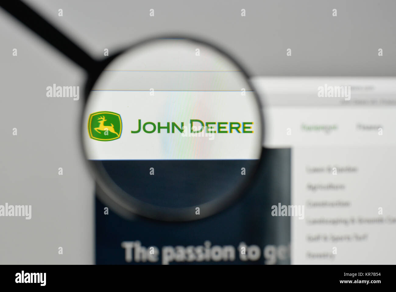 Mailand, Italien - 1. November 2017: John Deere Logo auf der Homepage. Stockfoto