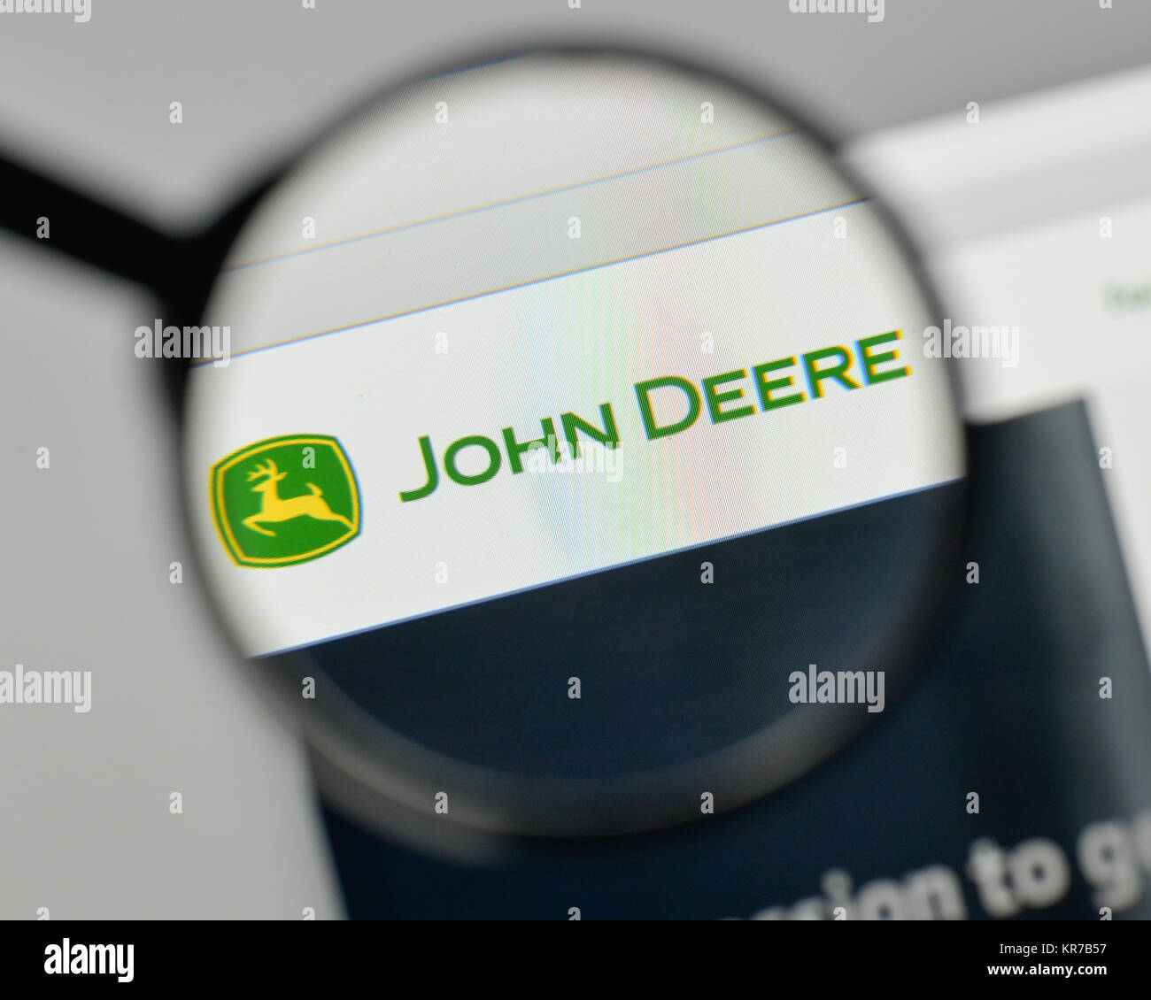 Mailand, Italien - 1. November 2017: John Deere Logo auf der Homepage. Stockfoto
