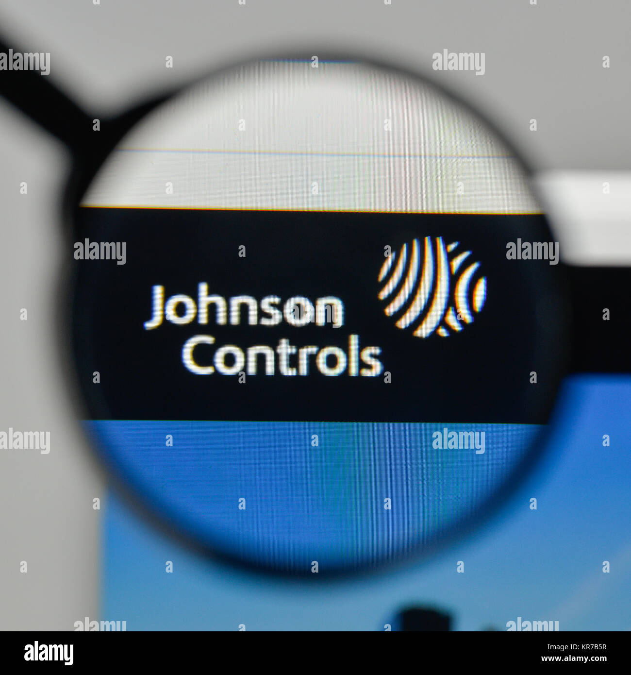 Mailand, Italien - 1. November 2017: Johnson Controls Logo auf der Homepage. Stockfoto