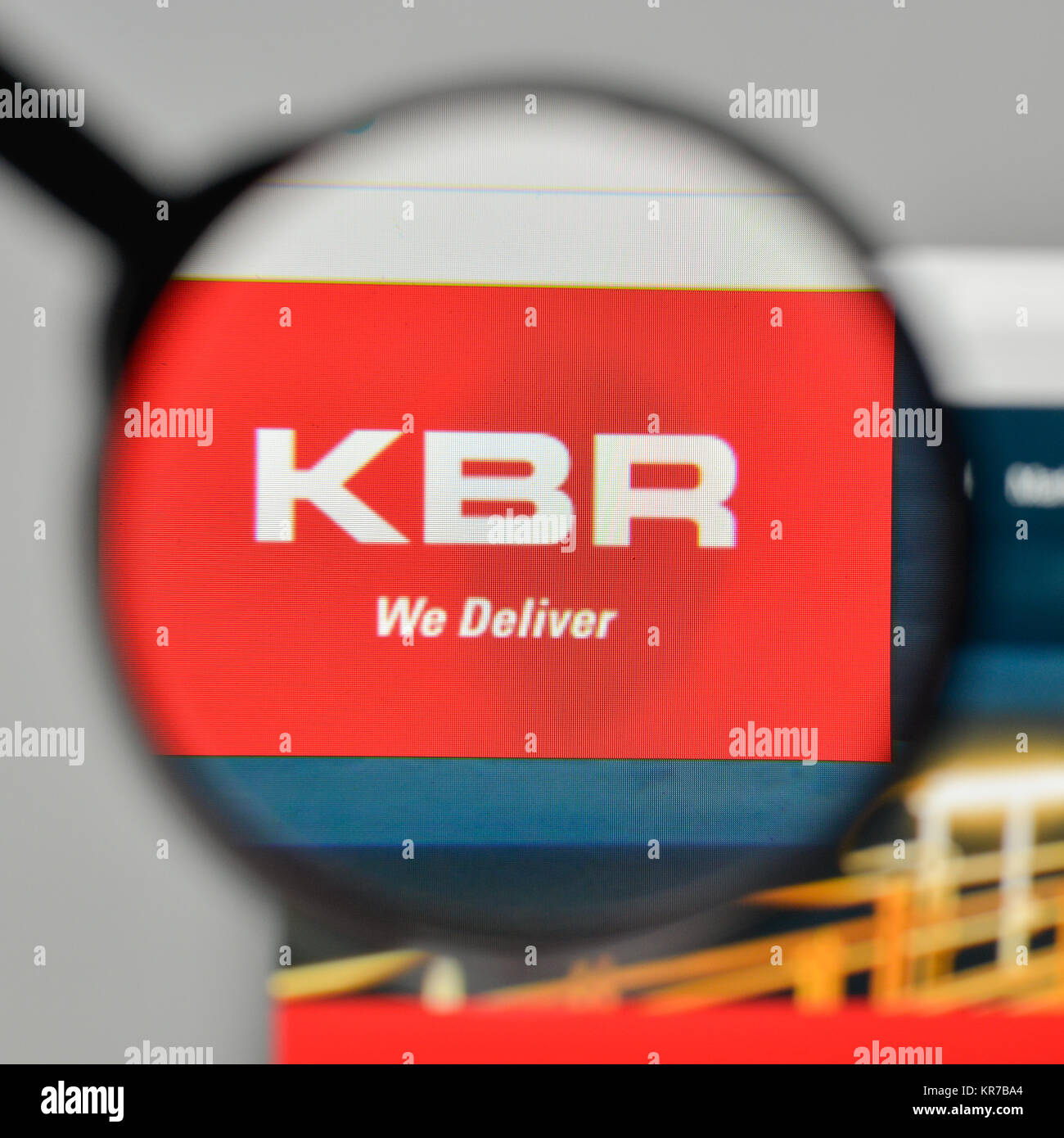 Mailand, Italien - 1. November 2017: KBR Logo auf der Homepage. Stockfoto