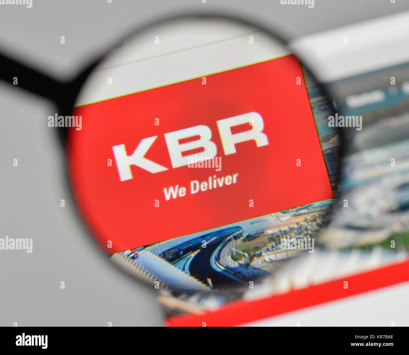 Mailand, Italien - 1. November 2017: KBR Logo auf der Homepage. Stockfoto