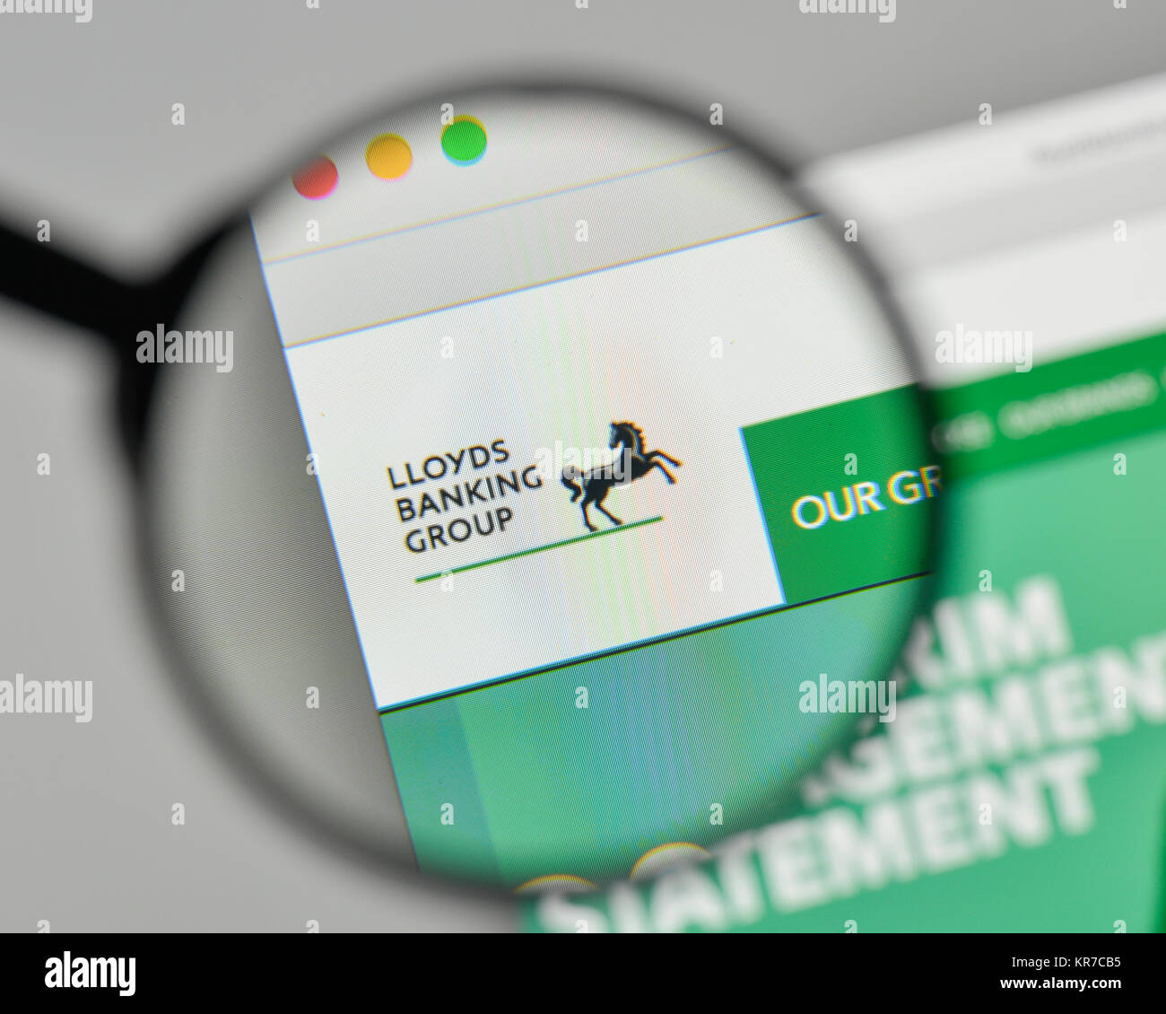 Mailand, Italien - 1. November 2017: Lloyds Banking Group Logo auf der Homepage. Stockfoto