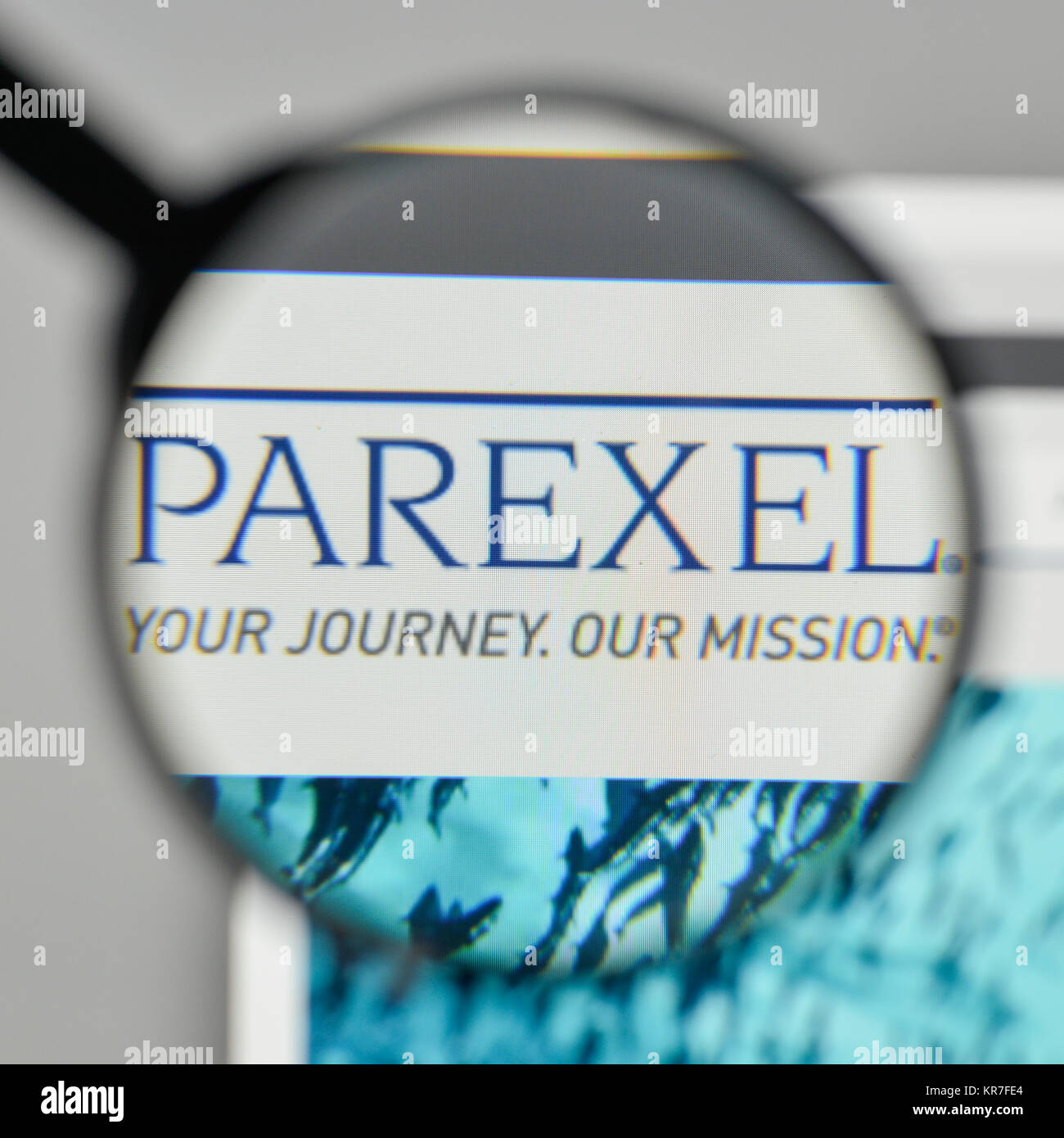 Mailand, Italien - 1. November 2017: Parexel International Logo auf der Homepage. Stockfoto