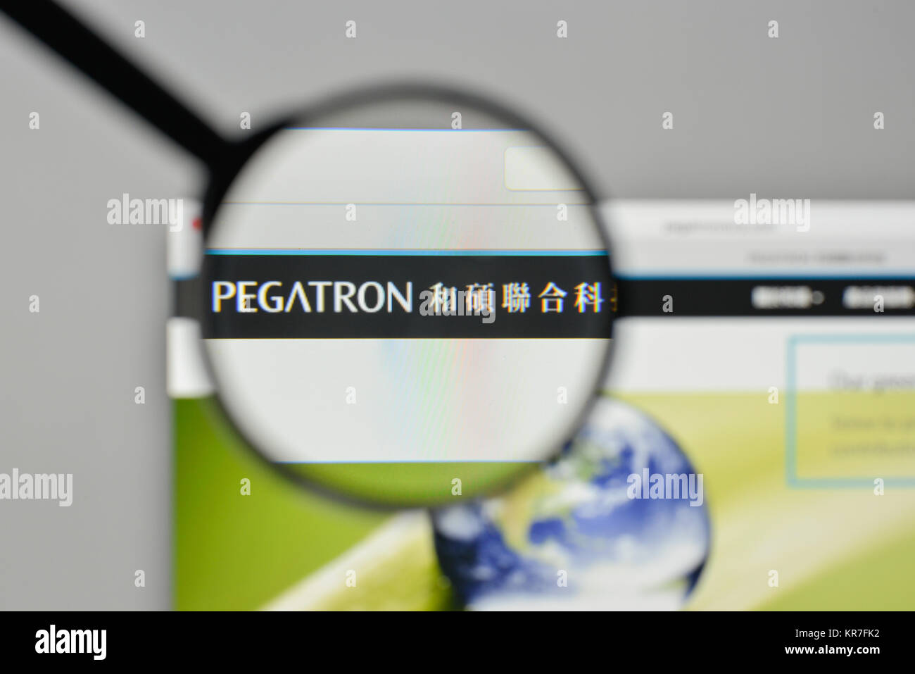 Mailand, Italien - 1. November 2017: Pegatron Logo auf der Homepage. Stockfoto