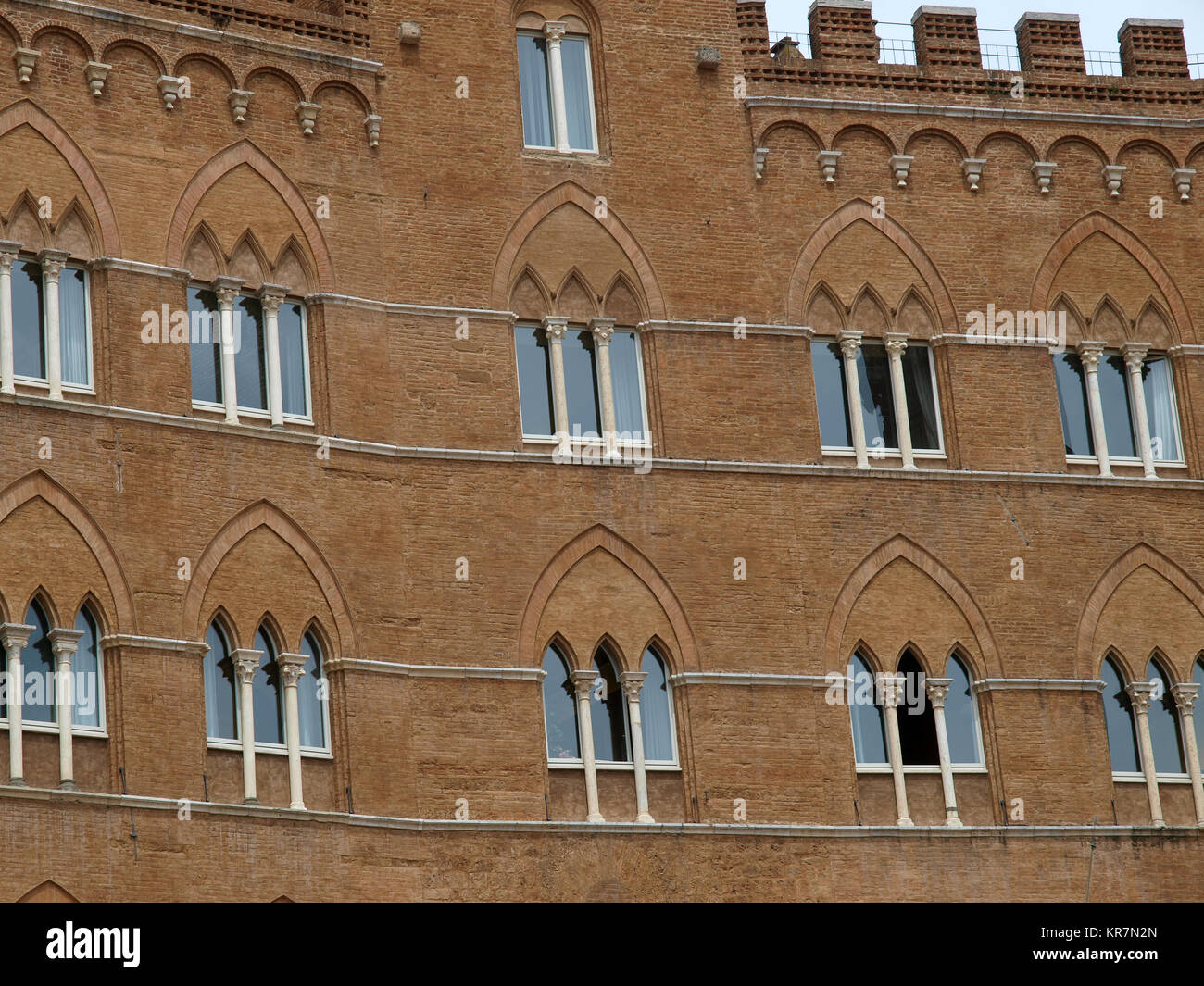 Siena - Piazza del Campo und dem Palazzo Sansedoni Stockfoto