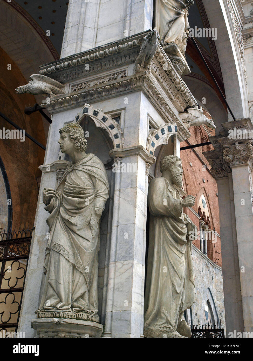 Siena - wunderbar Capella di Piazza Palazzo Pubblico und Sansedoni Palast eingerichtet Stockfoto