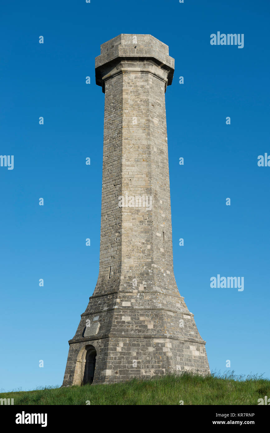 Die Hardy Denkmal errichtet wurde 1844 in Erinnerung an Vizeadmiral Sir Thomas Masterman Hardy, Flag Kapitän der HMS Victory in der Schlacht von Trafalgar. Stockfoto
