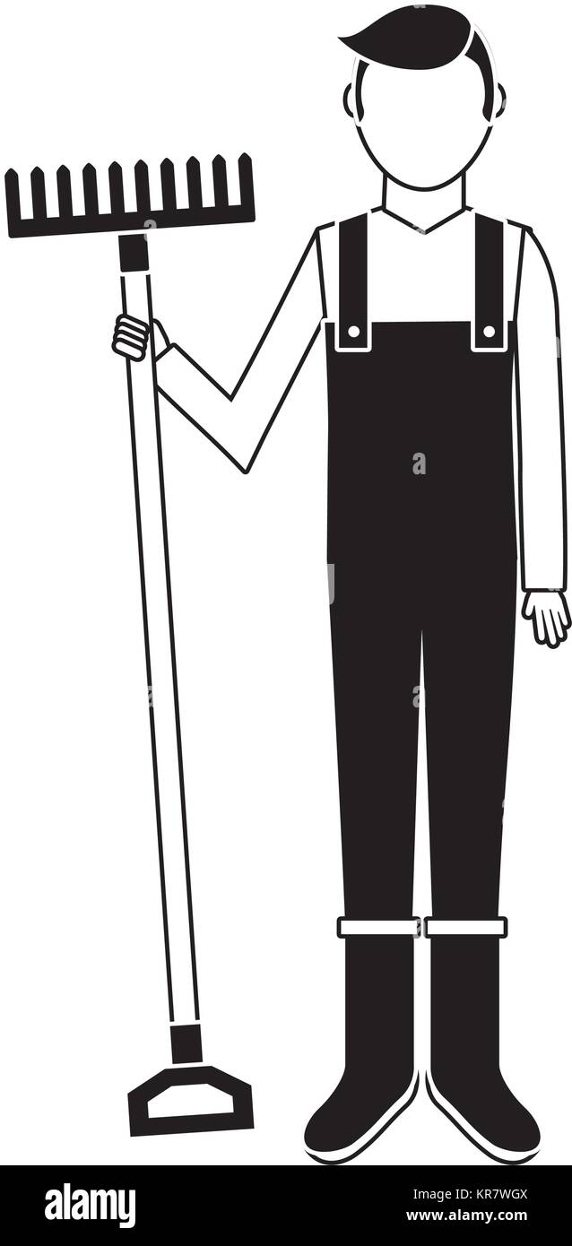 Gärtner mit Rake avatar Zeichen Symbol Alamy