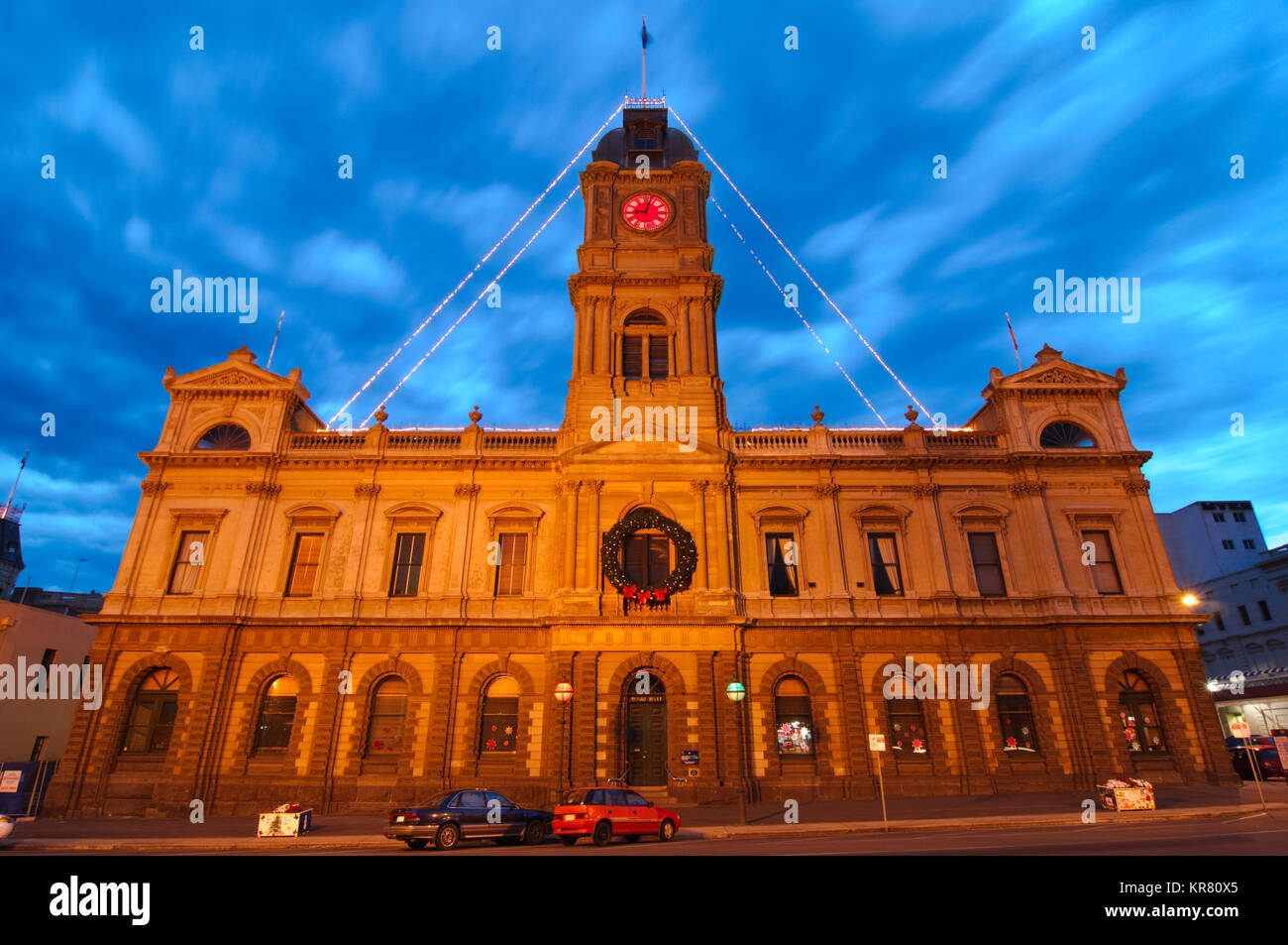 Rathaus bei Nacht, Ballarat, Victoria, Australien Stockfoto