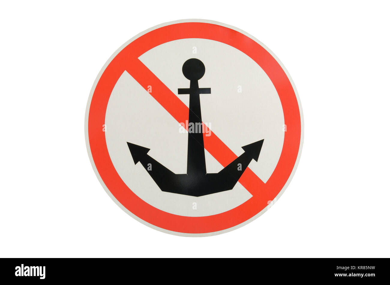 Parken das Schiff ist verboten. Schild auf der Flüsse Kanäle montiert ist. Stockfoto