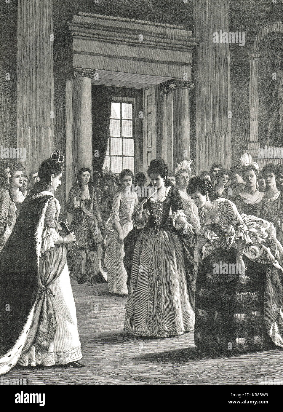 Lady Marlborough die Prinzessin Anne (zukünftige Königin Anne von England), Salon der Königin, ca. 1671 Stockfoto