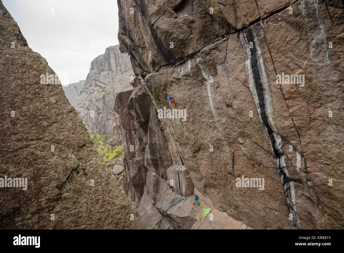 Herkömmliche Klettern in Norwegen Stockfoto