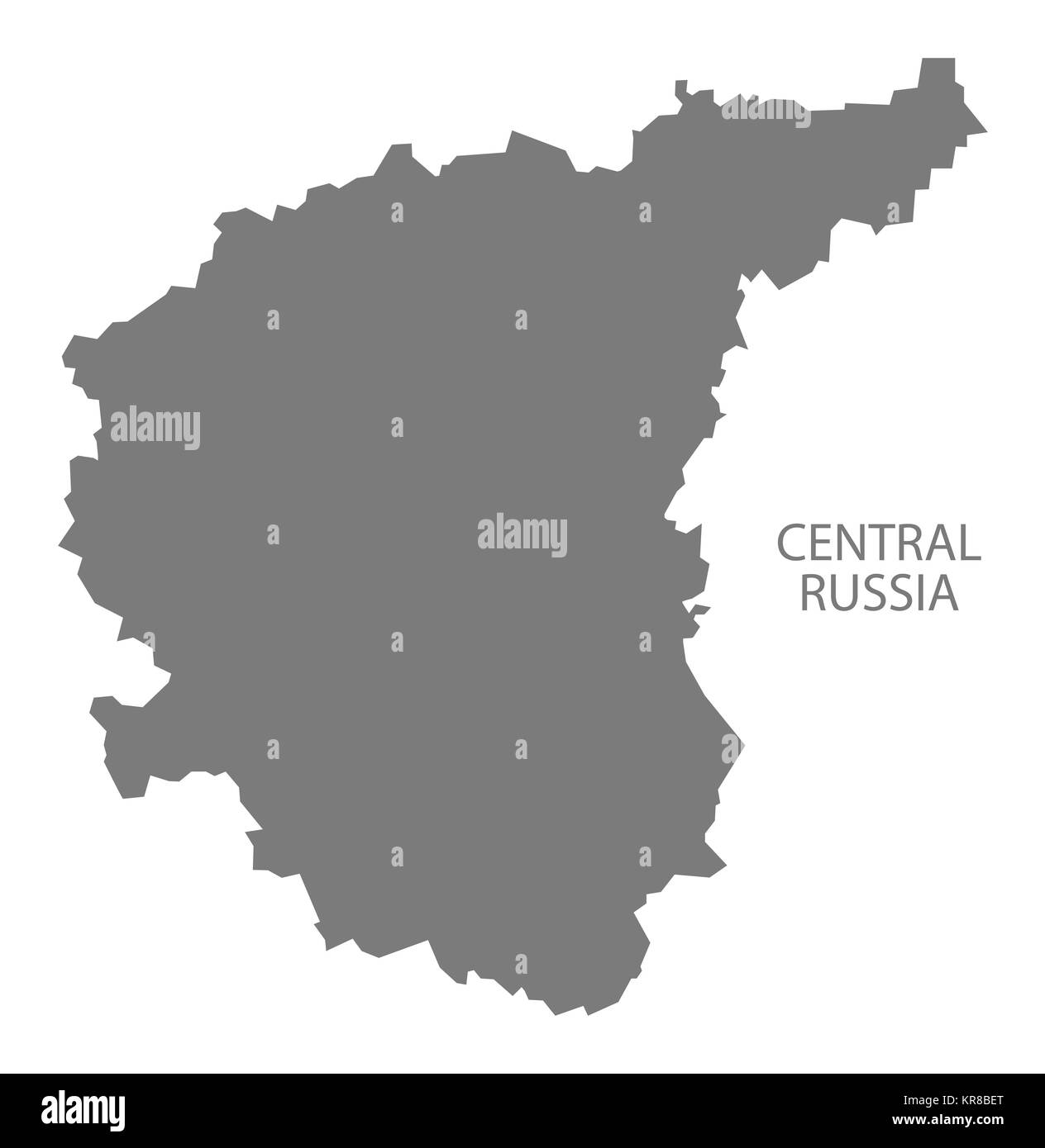 Zentrale Russland Karte grau Stockfoto