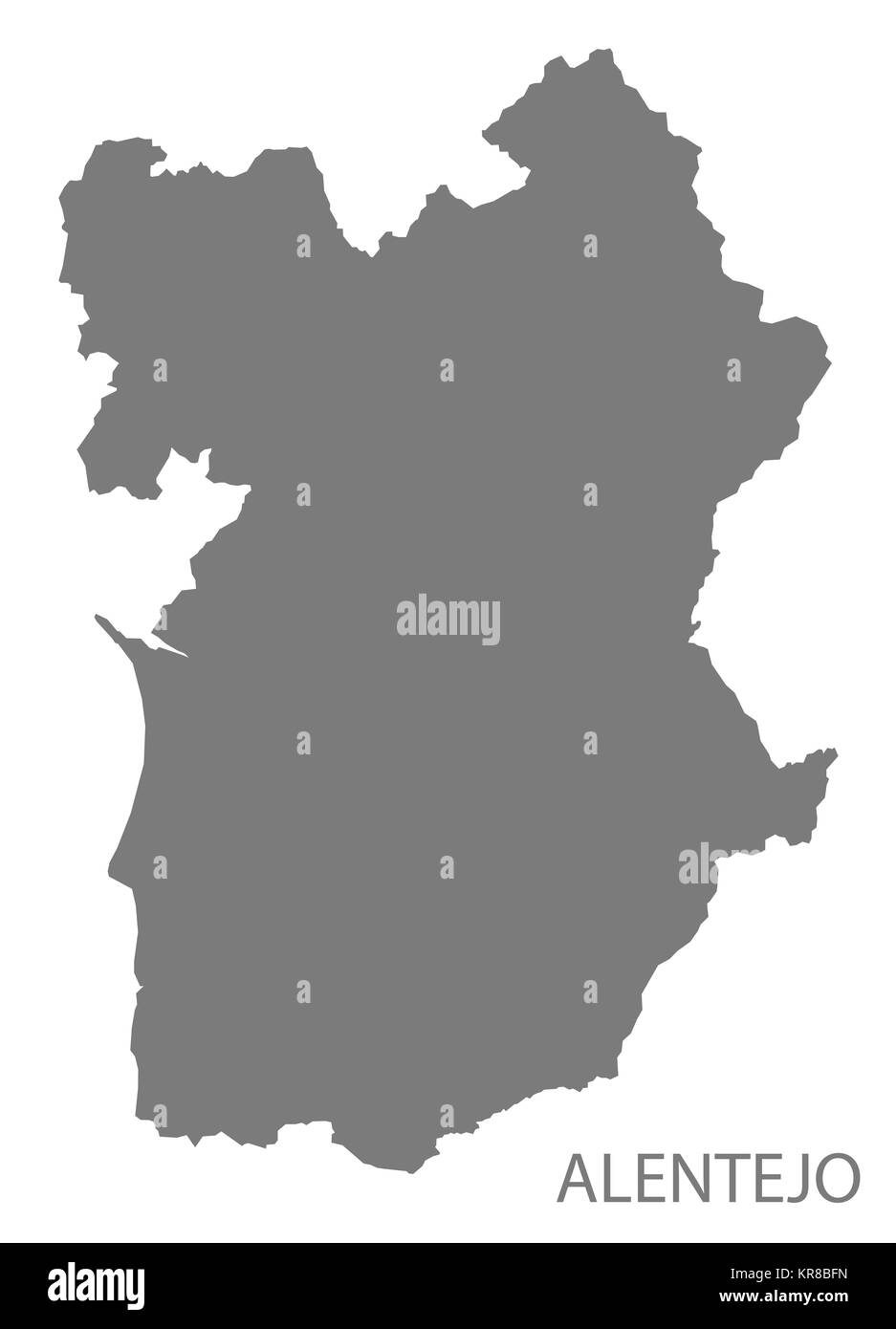 Alentejo Portugal Landkarte grau Stockfoto