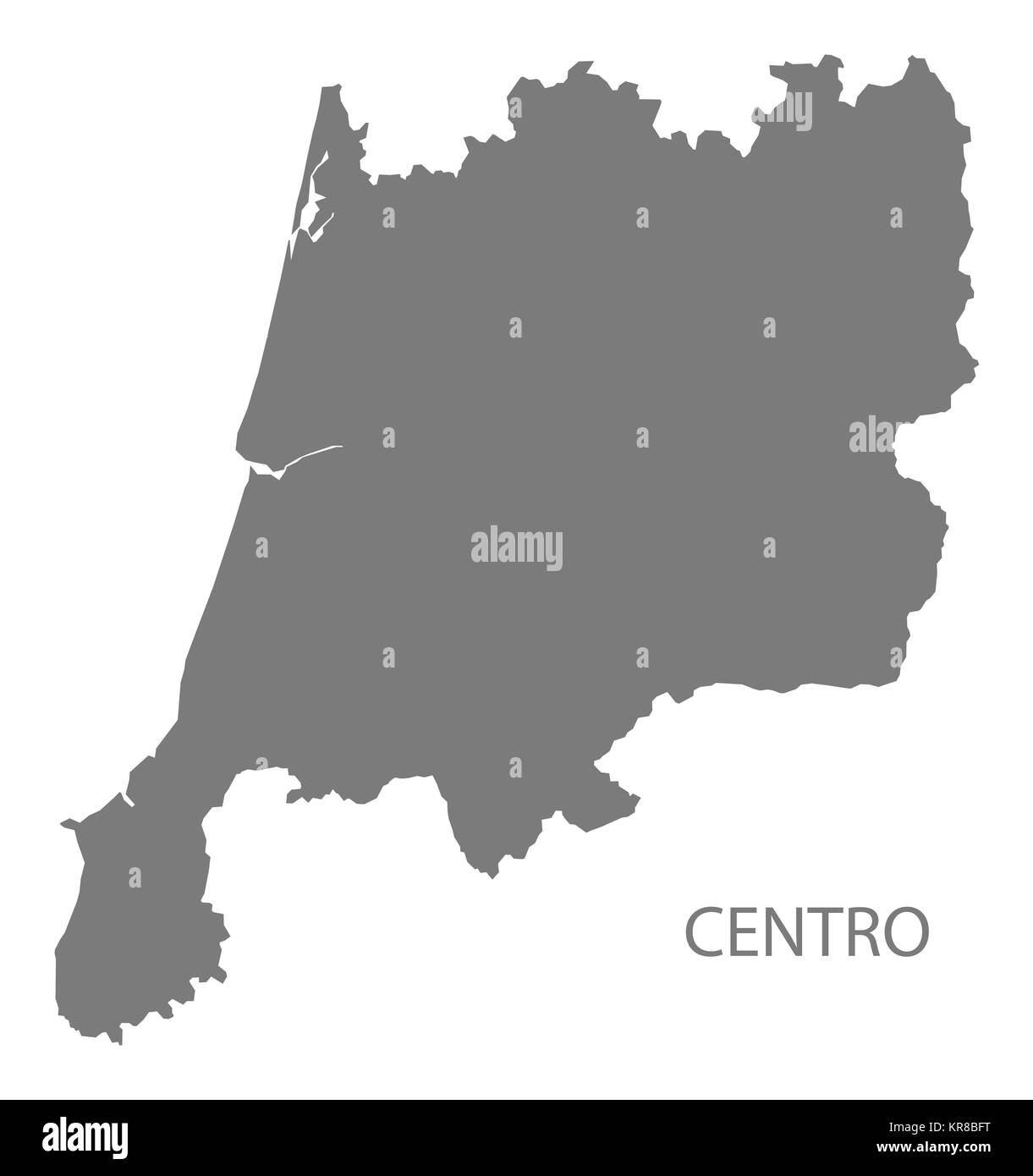 Centro Portugal Landkarte grau Stockfoto