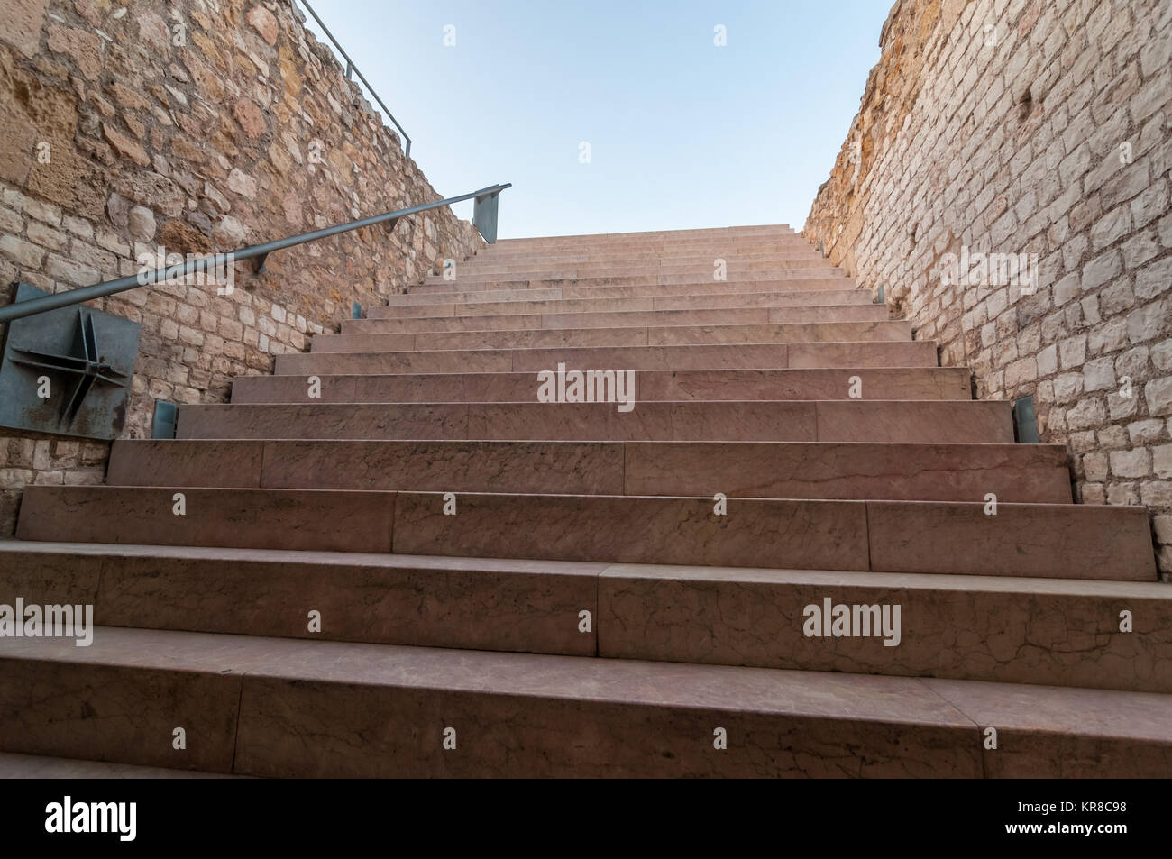 Treppe im UNESCO Welterbe, Römischer Circus in Tarragona, Katalonien, Spanien Stockfoto