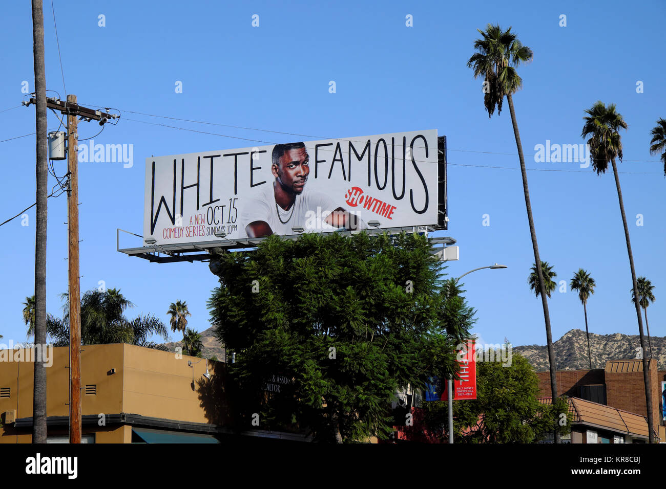 Weiß berühmten TB zeigen Billboard mit Schauspieler Jay Pharoah auf Hillhurst Avenue im Stadtteil Los Feliz in Los Angeles, Kalifornien, USA KATHY DEWITT Stockfoto