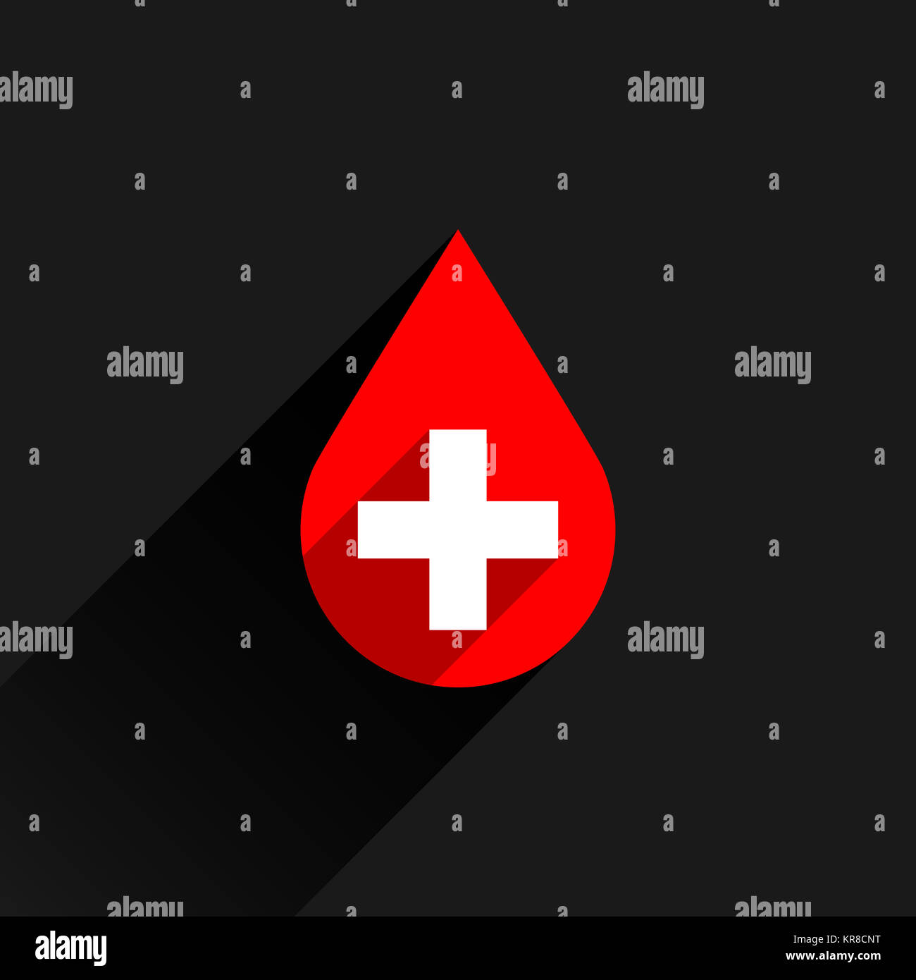 Tropfen Blut Rotes Schild Mit Weissem Kreuz Spenden Stockfotografie Alamy