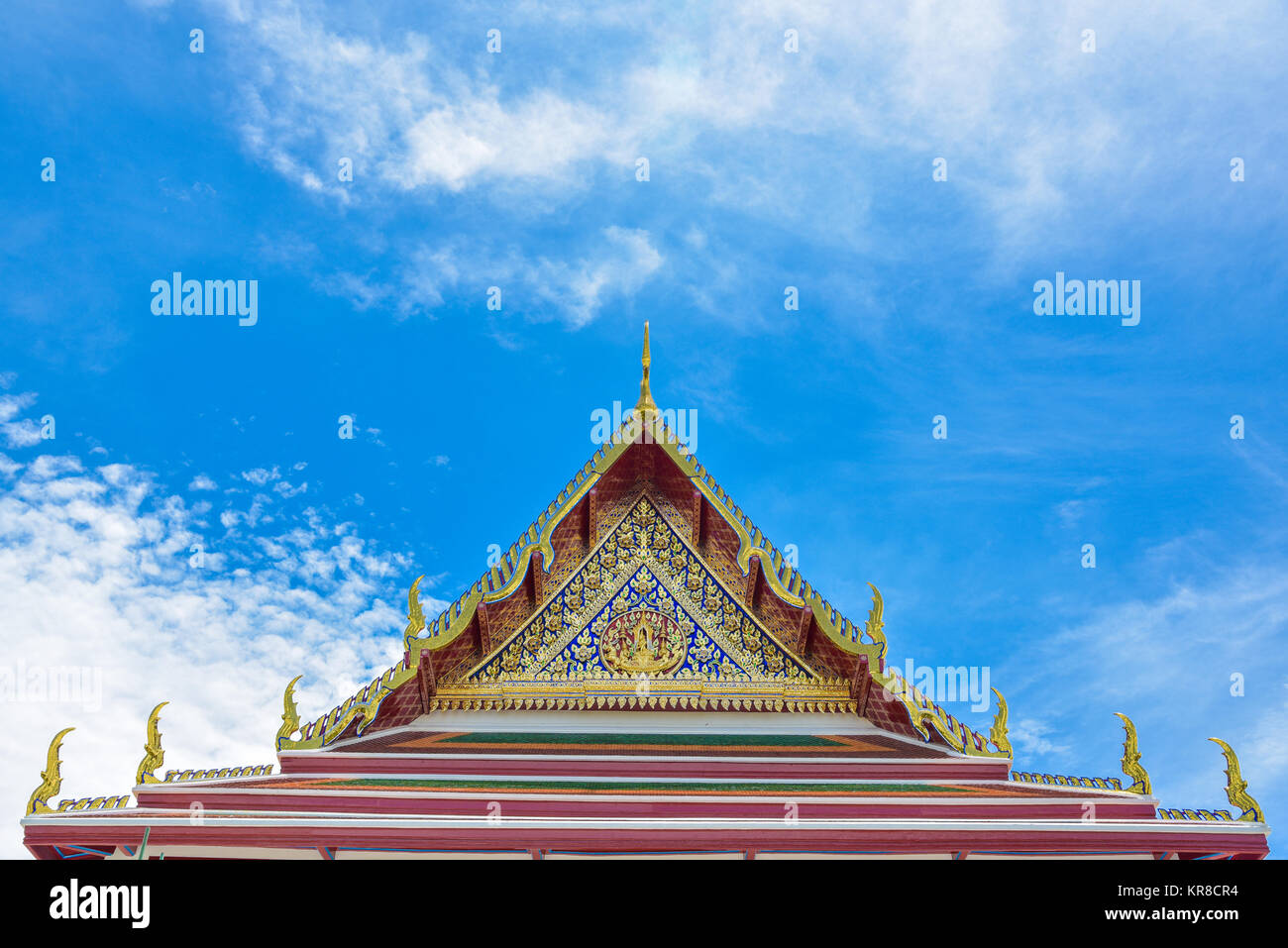 Die kapelle Dach im thailändischen Stil Tempel. Stockfoto