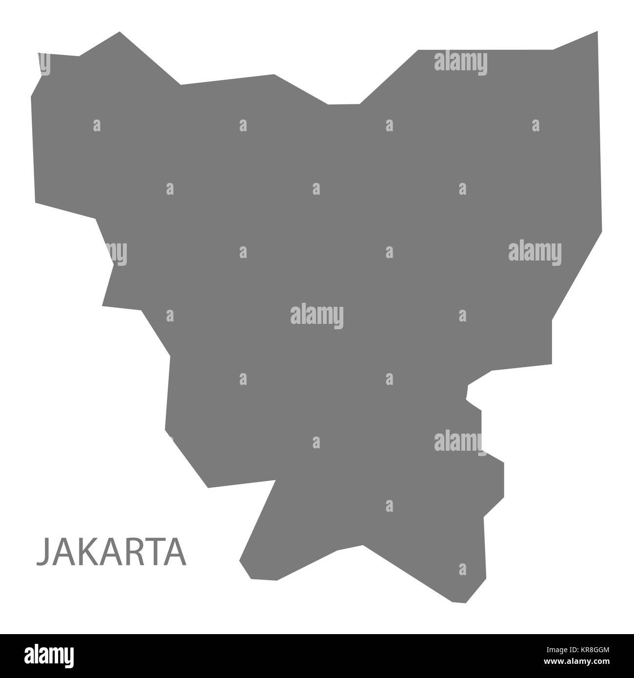 Jakarta Indonesien Karte grau Stockfoto