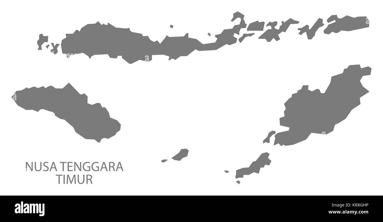 Nusa Tenggara Timur Indonesien Karte grau Stockfoto