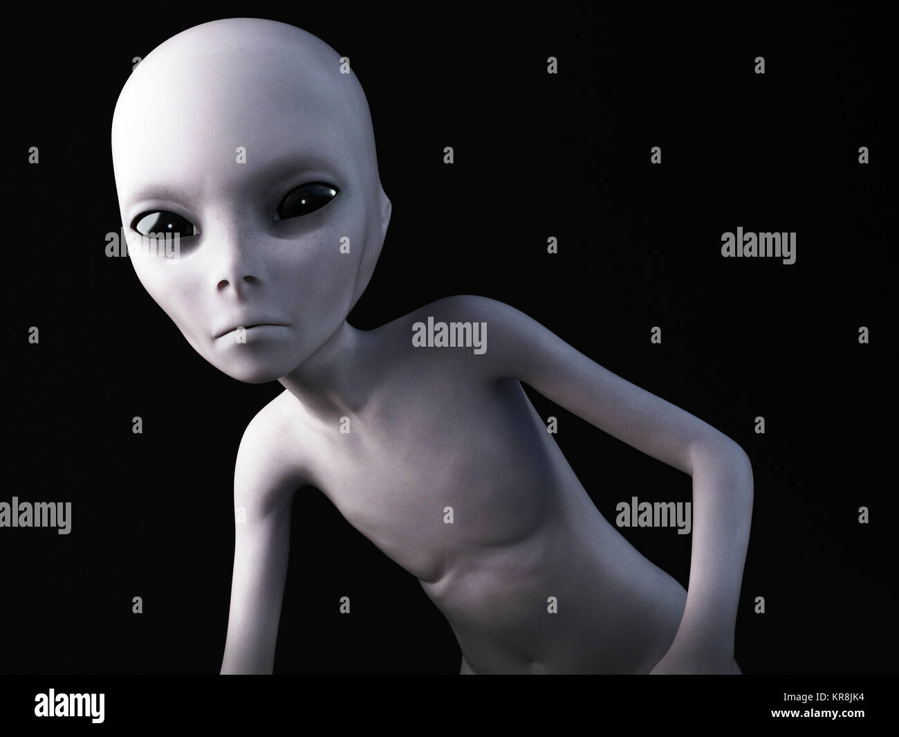 3D-Rendering eines Außerirdischen. Stockfoto