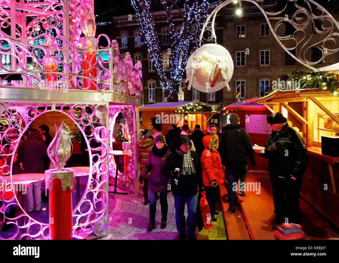 Die Stadt Quebec deutsche Weihnachtsmarkt Stockfoto