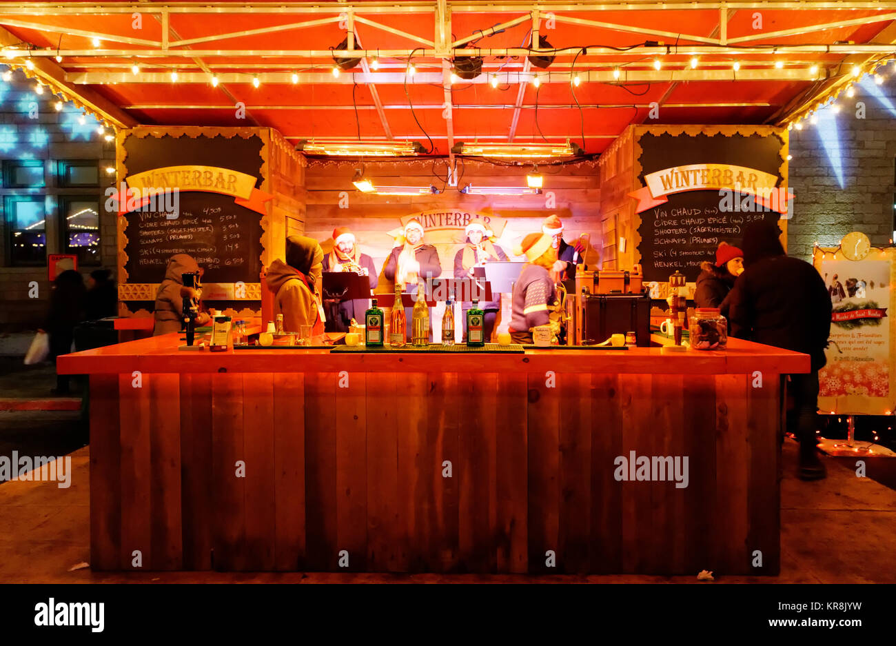 Eine Bar in der Stadt Quebec deutsche Weihnachtsmarkt Stockfoto