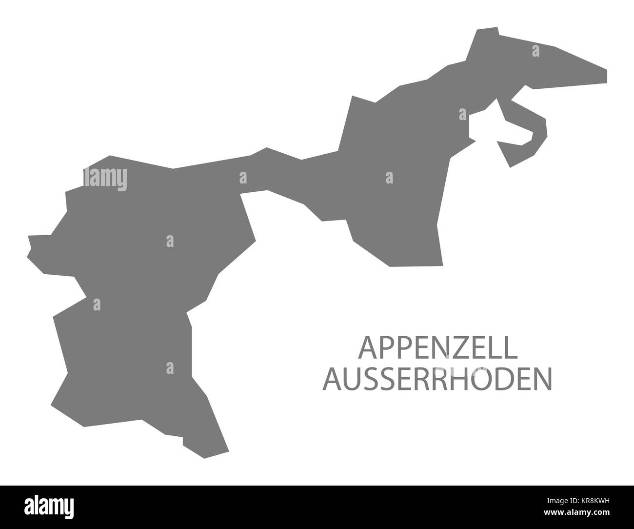 Appenzell Ausserrhoden Schweiz Karte grau Stockfoto