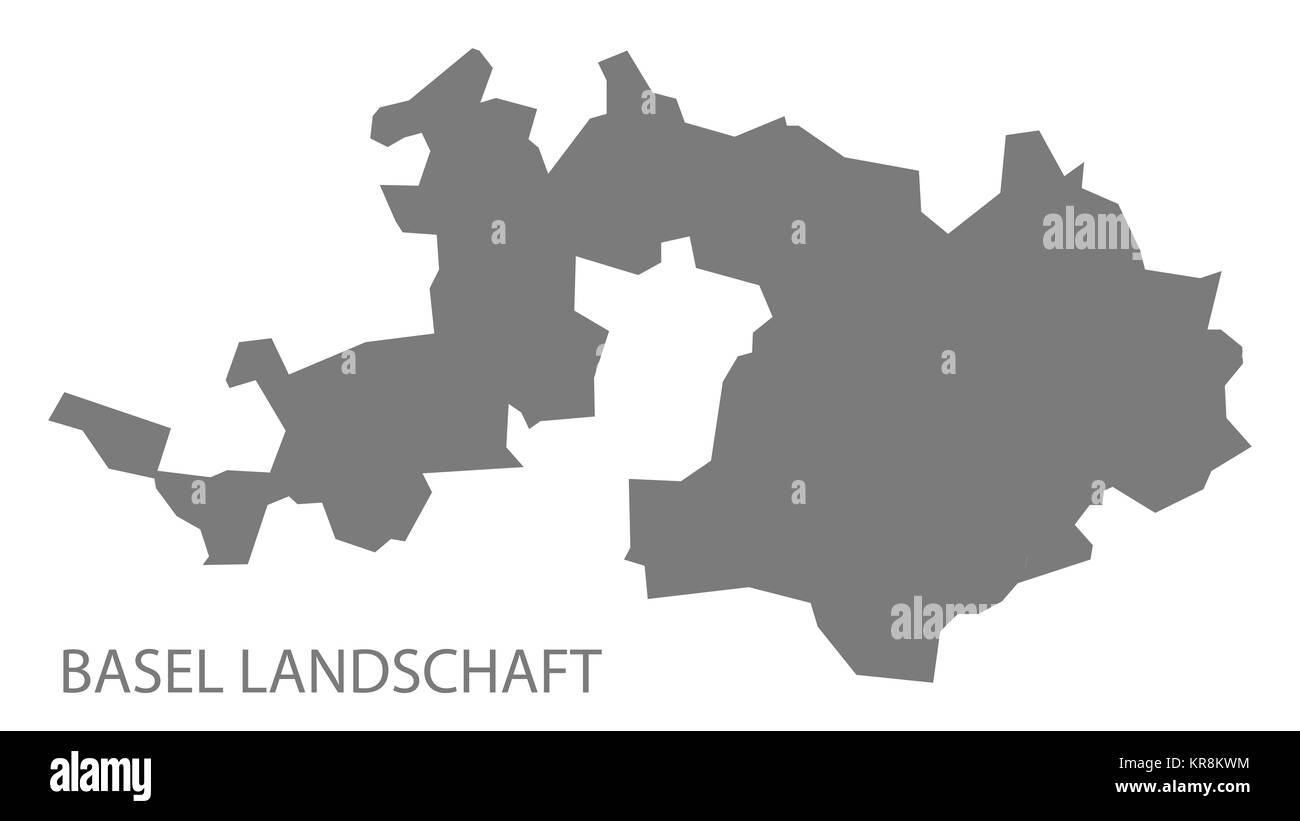 Basel Landschaft Schweiz Karte grau Stockfoto