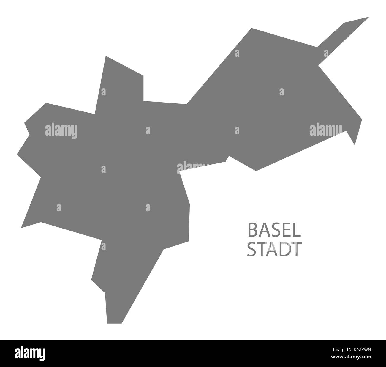 Basel Stadt Schweiz Karte grau Stockfoto