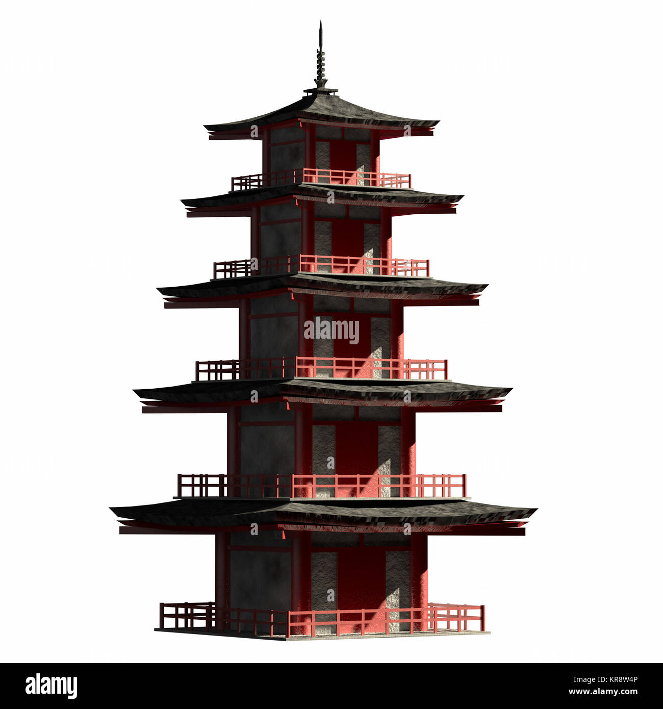 3D-rendering Mt. Fuji mit Herbstfarben in Japan Stockfoto