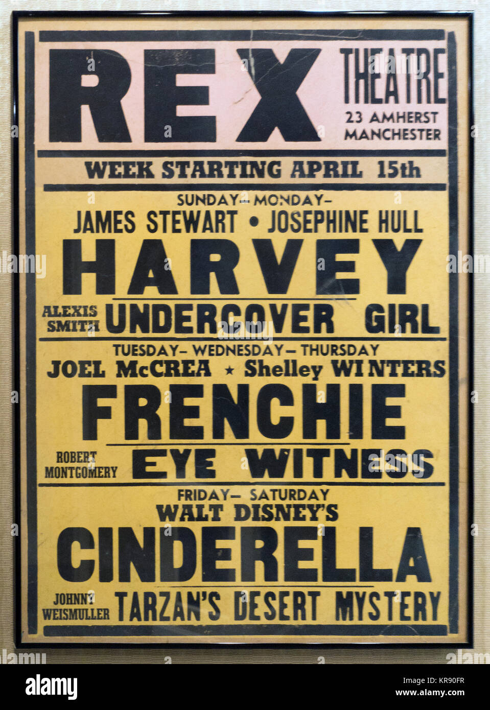 Alten Film Poster Strand Theatre Manchester NH Stockfoto