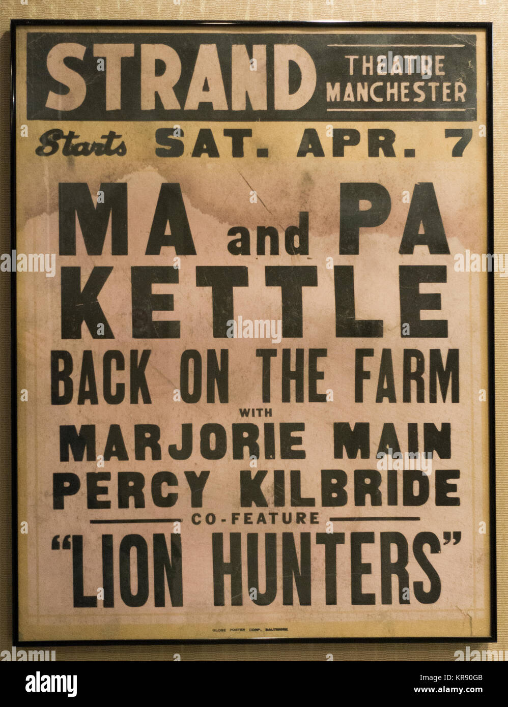 Alten Film Poster Strand Theatre Manchester NH Stockfoto