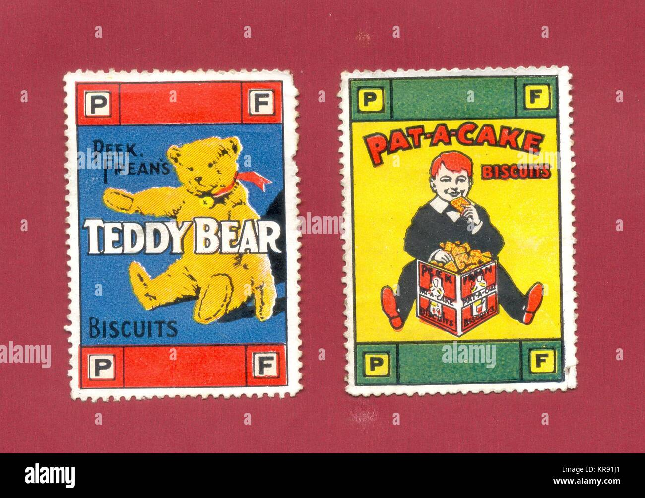 Aschenputtel Briefmarken Werbung Peek Frean Stockfoto