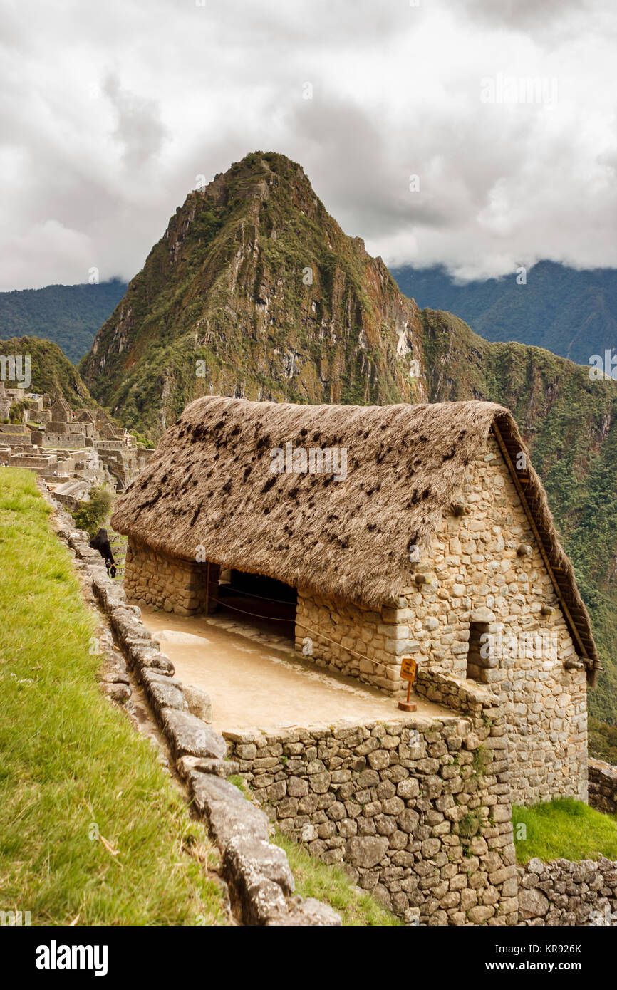 Panoramablick von Machu Picchu Ruinen in Cuzco, Peru Stockfoto