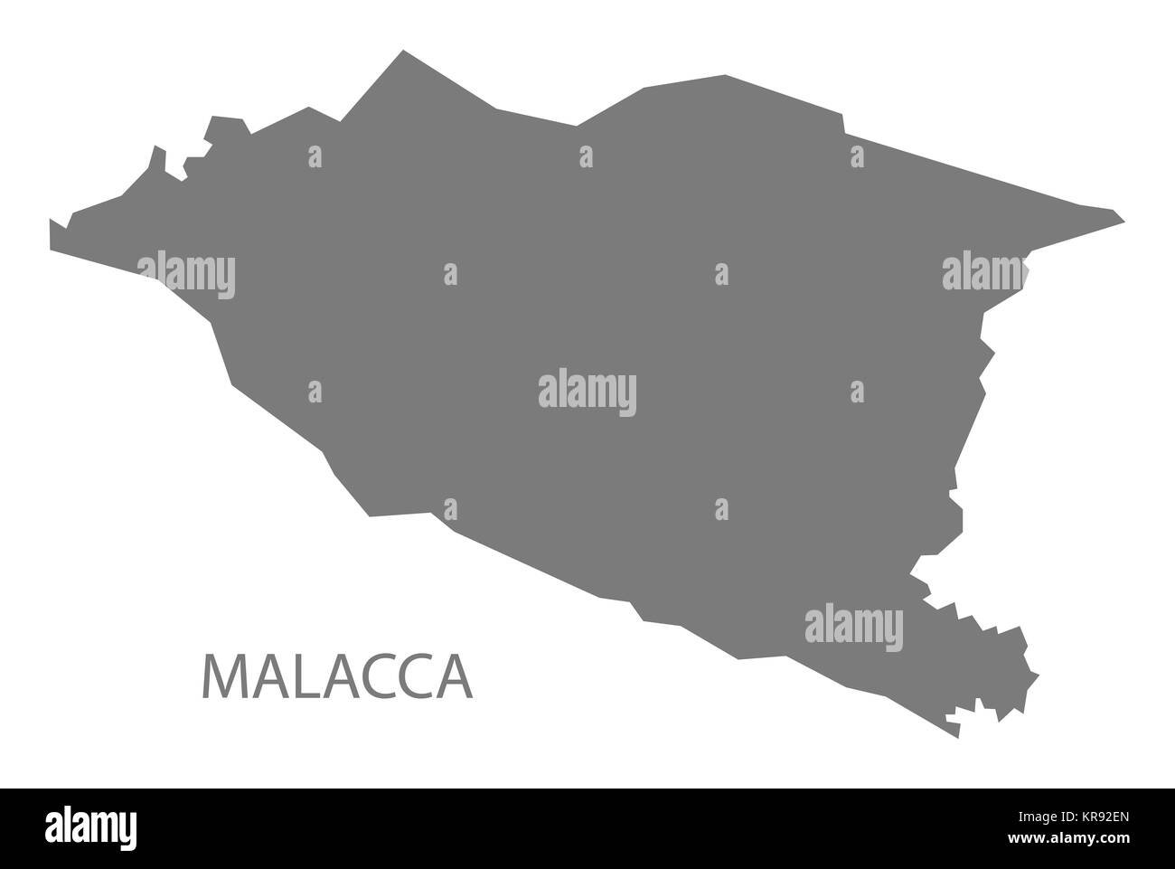 Malacca Malaysia Karte grau Stockfoto